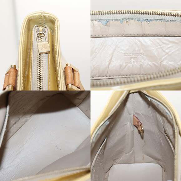 LOUIS VUITTON Monogram Vernis Houston Hand Bag Beige M91004 - Picture 11 of 12